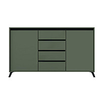 Комод Лаундж KOM2D4S Зелений димчастий/чорний Гербор (Gerbor) Україна